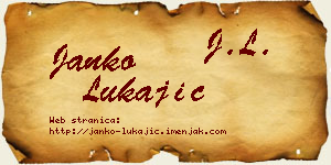 Janko Lukajić vizit kartica